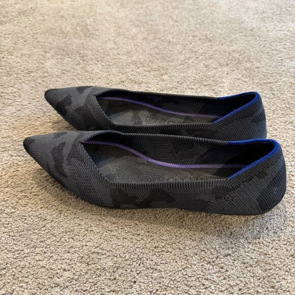 Rothy's The Point Gray Camo Pointed Toe Flats, 7.5 - Picture 2 of 3